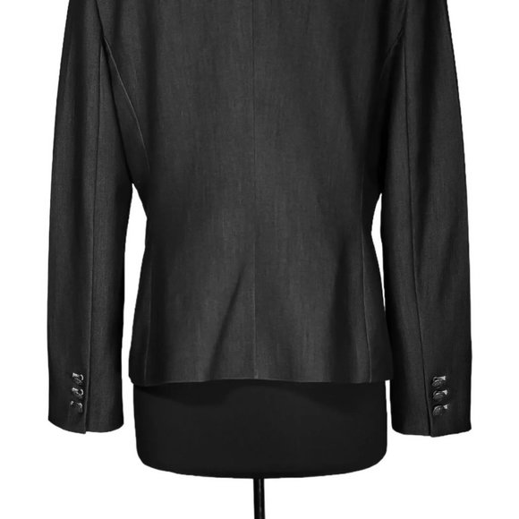 Kasper Women's Blazer Gray Two Button Stretch Lined Career Work Suit Jacket 12 - Picture 8 of 9